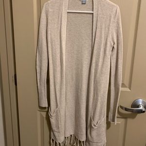 Old navy tan fringe cardigan